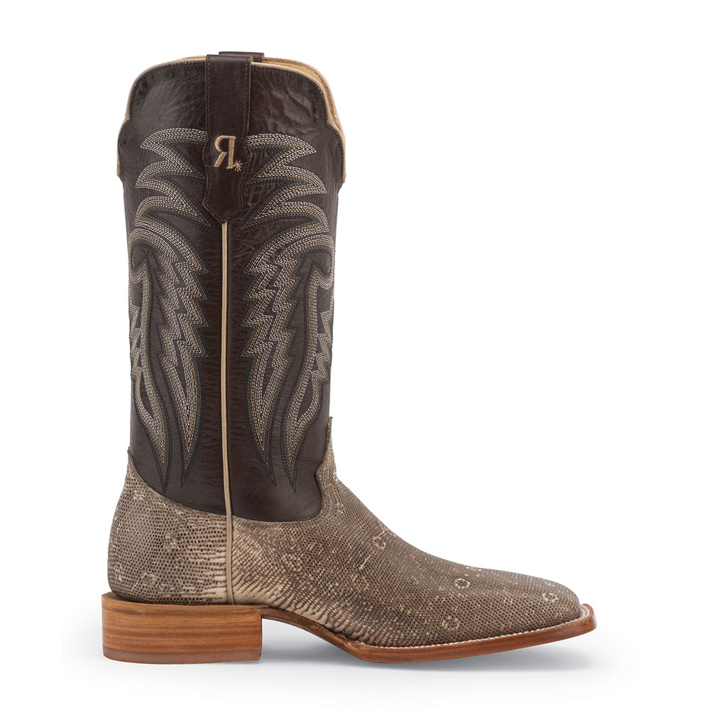 R. Watson Men's Natural Ring Lizard Square Toe Boots RW7900-2