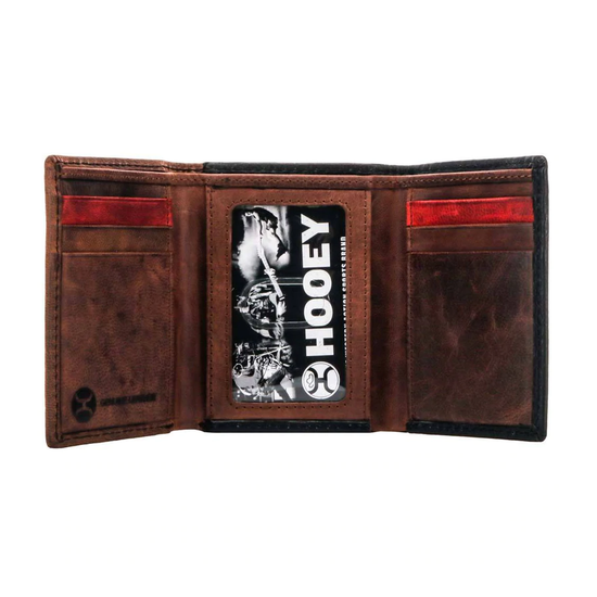 Hooey " Chapawee" Tri-fold Laser Cut Aztec Print Wallet HTF012-CRRD