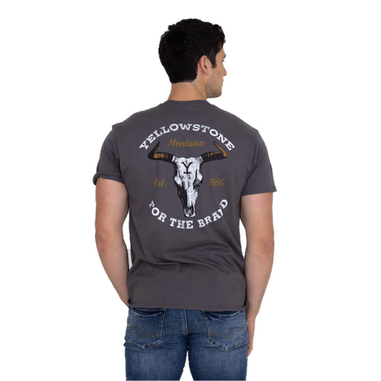 Yellowstone "For The Brand" Steer Skull Charcoal Graphic Tee 66-331-183