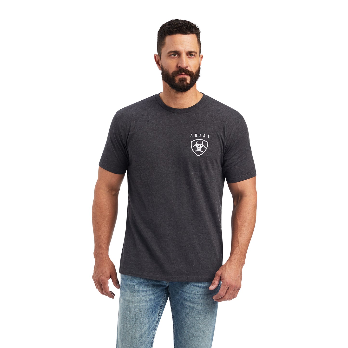 Ariat® Men's Vertical Freedom Charcoal Short Sleeve Tee Shirt 10038472