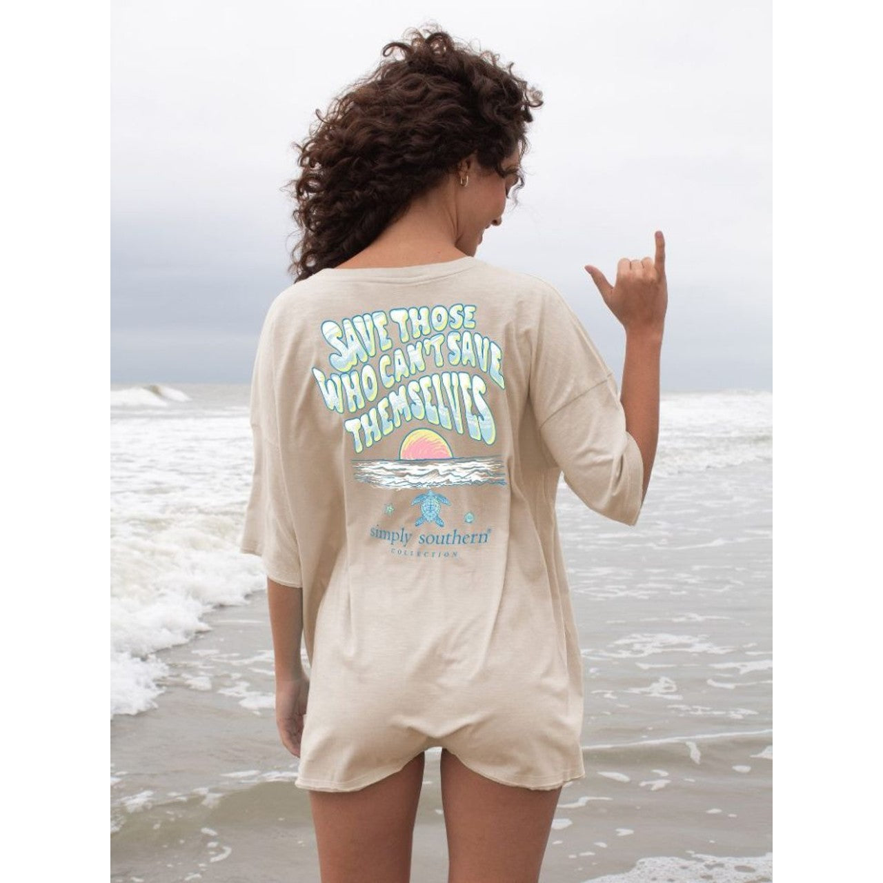 Simply Southern Ladies Sunrise Wisp Tan T-Shirt SS-SUNSET-WISP