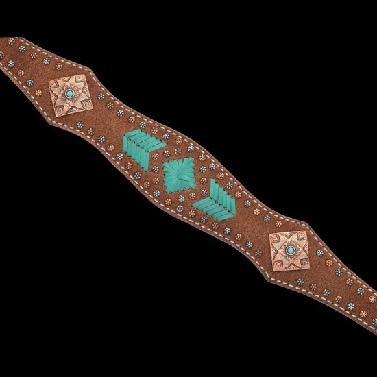 Reinsman Turquoise and Rawhide Breast Collar