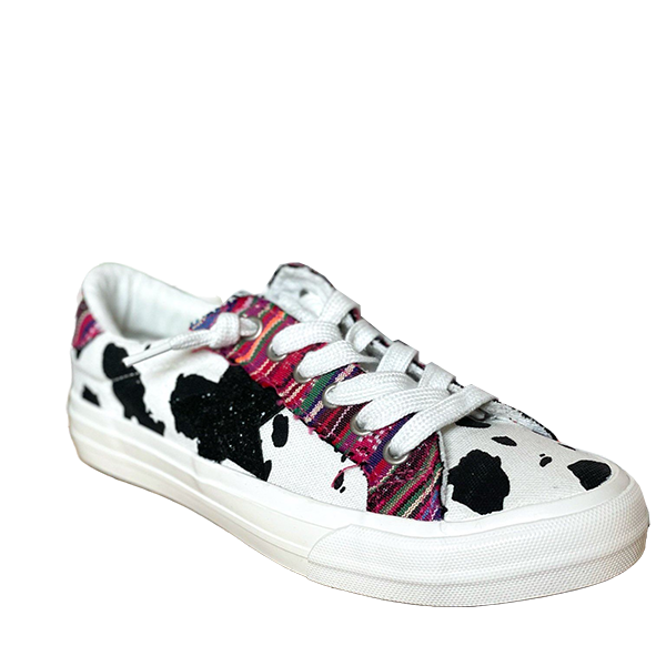 Very G Ladies Cosmic Cow Print & Serape Lace sneakers Shoes VGSP0093-PNK
