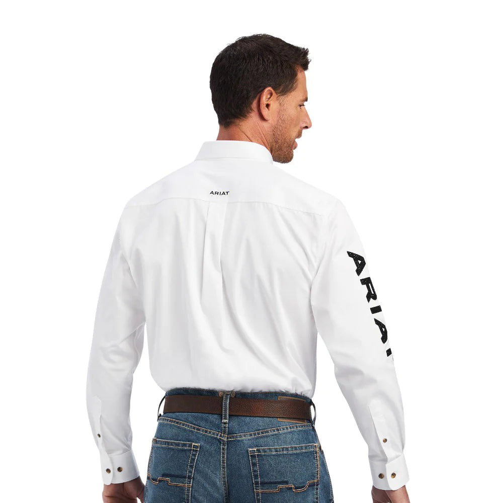 Ariat Men's Team Logo White Button Down Shirt 10046825