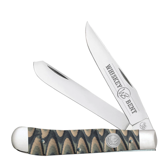 Whiskey Bent Brown Fang Double Blade Pocket Knife WB11-28