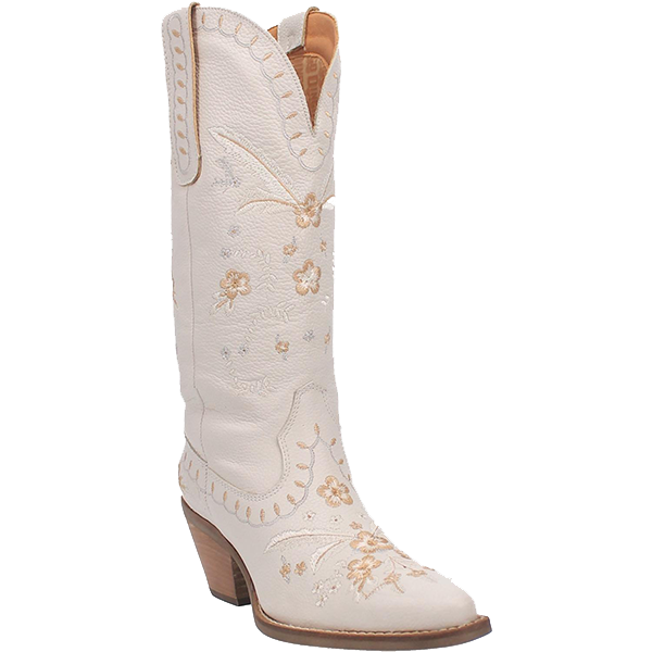 Load image into Gallery viewer, Dingo Ladies Full Bloom White Almond Toe Boots DI939-WH
