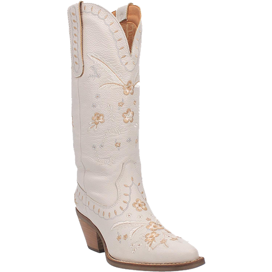 Load image into Gallery viewer, Dingo Ladies Full Bloom White Almond Toe Boots DI939-WH
