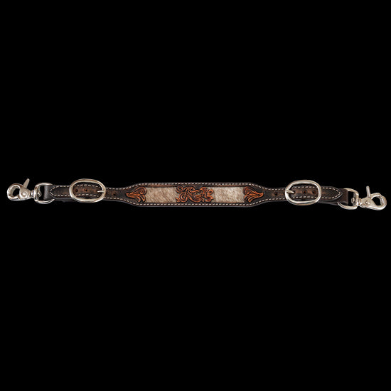 Circle Y Inlaid Filigree Wither Strap Hair on Hide