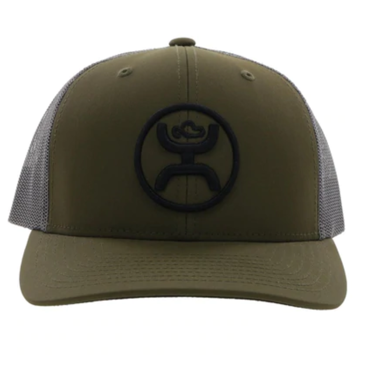 Hooey Men's O Classic 6-panel Olive & Grey Trucker Cap 2209T-OLGY