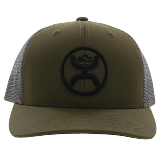 Hooey Men's O Classic 6-panel Olive & Grey Trucker Cap 2209T-OLGY