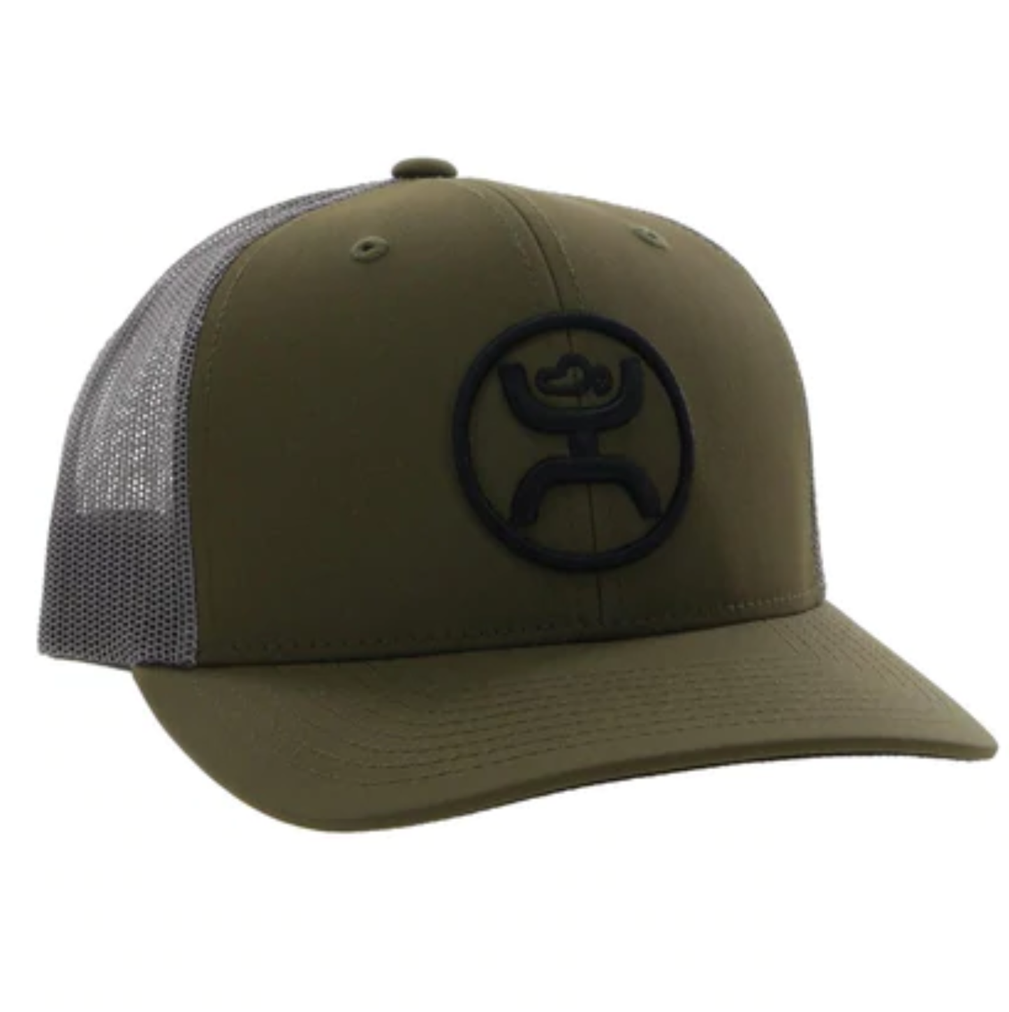 Hooey Men's O Classic 6-panel Olive & Grey Trucker Cap 2209T-OLGY